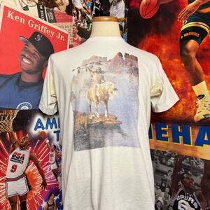 Vintage Native American Warrior Horse Graphic‎ Tee 90s Sz Large